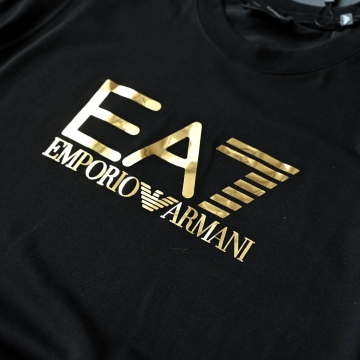 Черная мужская брендовая футболка Armani люкс Ф-1078