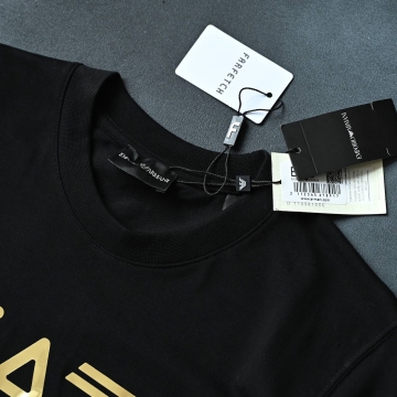 Черная мужская брендовая футболка Armani люкс Ф-1078