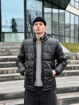 Мужская куртка из экокожи на весну-осень К-935