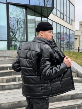 Мужская куртка из экокожи на весну-осень К-935