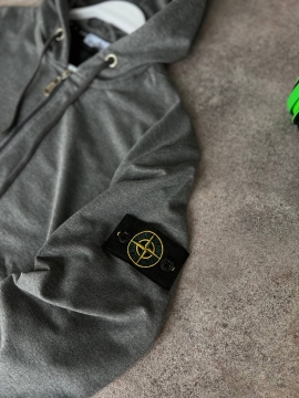 Темно серый весенний спортивный костюм Stone island К-626