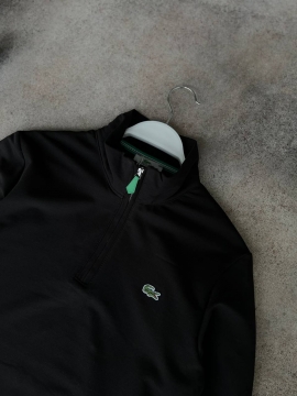 Черная мужская кофта lacoste с молнией на шее Т-842