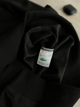 Черная мужская кофта lacoste с молнией на шее Т-842