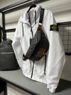 Белая мужская брендовая ветровка Stone island К-949
