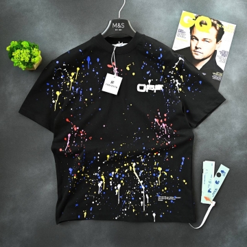 Модная черная мужская брендовая футболка off white Ф-1083
