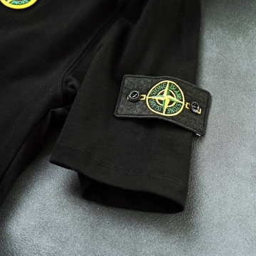 Модна чорна футболка Stone island Ф-1085