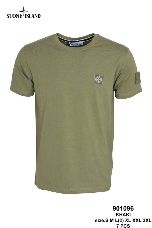 Брендовая футболка Stone island хаки Ф-1087