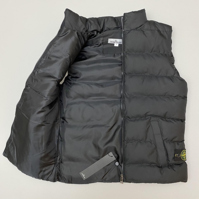 Чоловіча чорна стьобана жилетка Stone island весна-осінь К-978