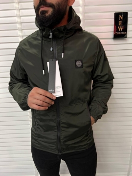 Чоловіча брендова вітровка Stone island хакі К-988
