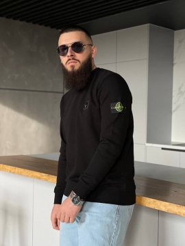Черный модный свитшот Stone island Т-872