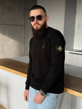 Черный модный свитшот Stone island Т-872