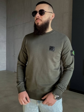 Брендовий чоловічий світшот Stone island хакі Т-873