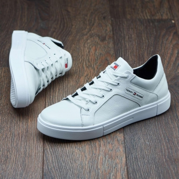 Білі кросівки Tommy із натуральної шкіри Т-803