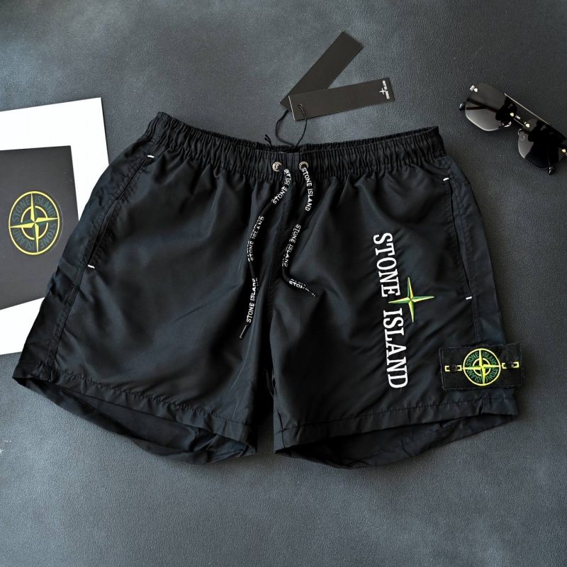 Черные мужские пляжные шорты Stone island С-440