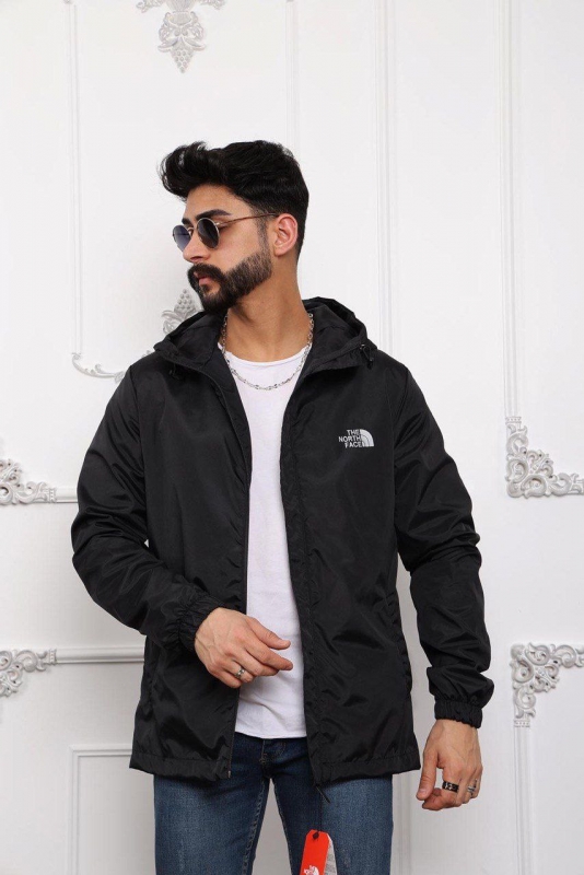 Модная черная мужская ветровка The North Face с капюшоном К-1023