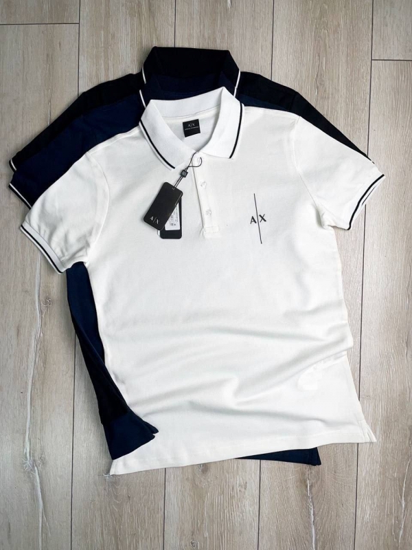 Біле чоловіче брендове поло Armani Ф-1170