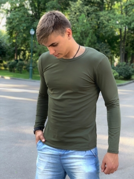Легкий лонгслив хаки Т-886