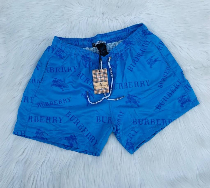 Брендовые синие пляжные шорты Burberry С-474
