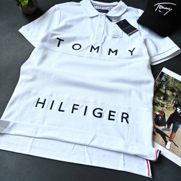 Белое мужское люксовое поло Hilfiger Ф-1196