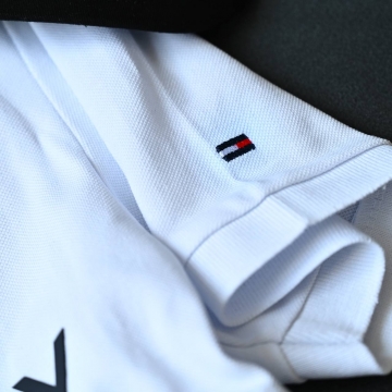 Белое мужское люксовое поло Hilfiger Ф-1196