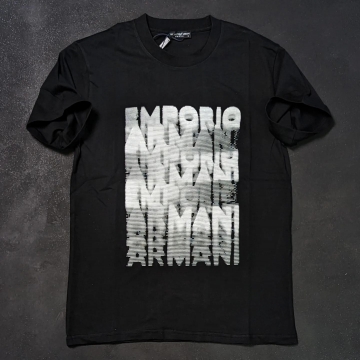 Брендова чоловіча футболка Armani (чорна та біла) Ф-1213