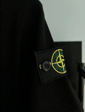 Черное мужское брендовое поло Stone island Ф-1243