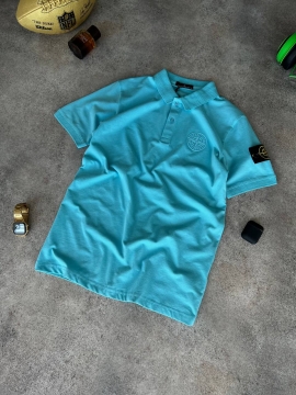 Бирюзовое мужское поло Stone island Ф-1244