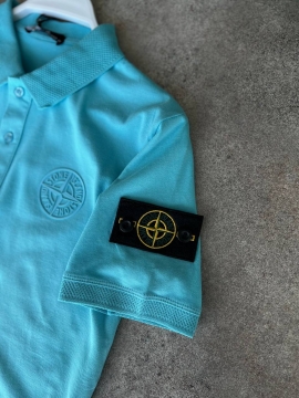 Бирюзовое мужское поло Stone island Ф-1244