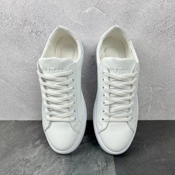 Белые мужские кожаные кеды hilfiger Т-820