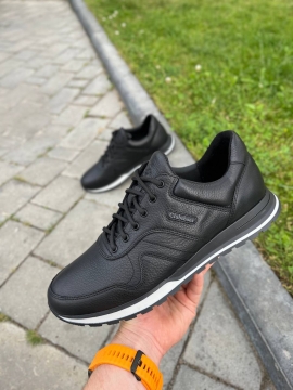 Кожаные мужские черные кроссовки Clubshoes Т-821