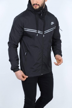 Черная турецкая мужская ветровка Nike с капюшоном К-1051