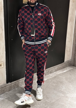 Брендовый мужской спортивный костюм gucci с кофтой на молнии К-703