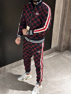Брендовый мужской спортивный костюм gucci с кофтой на молнии К-703