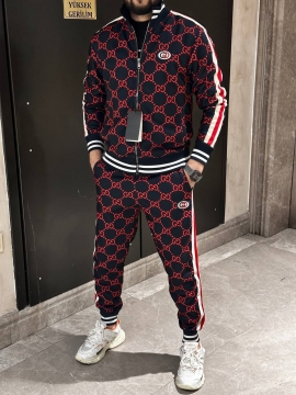 Брендовый мужской спортивный костюм gucci с кофтой на молнии К-703