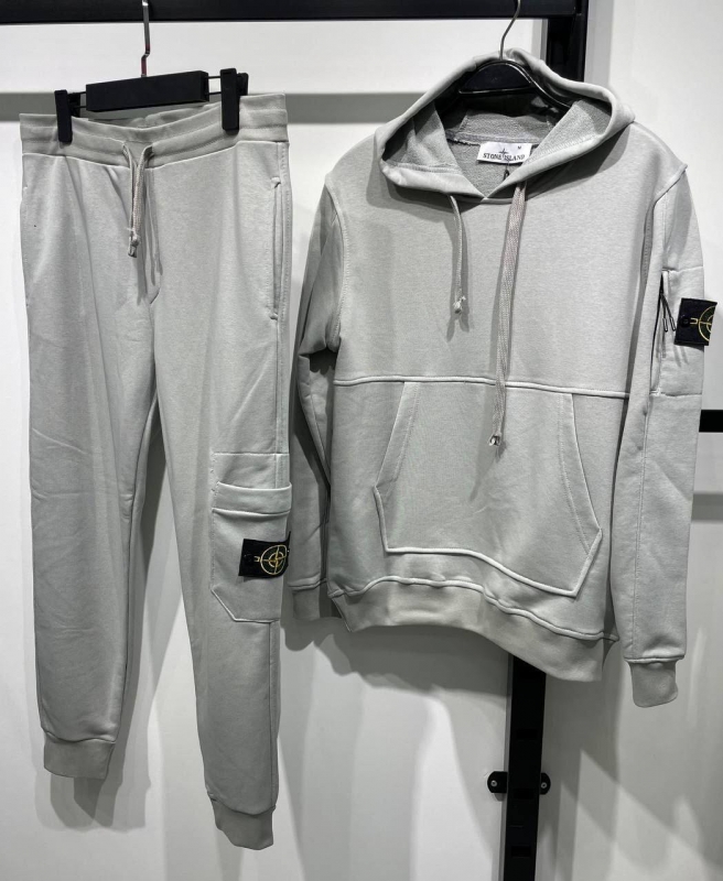 Модный серый костюм Stone Island К-706