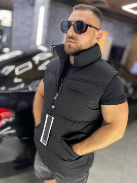 Черная модная мужская жилетка Stone island К-1076