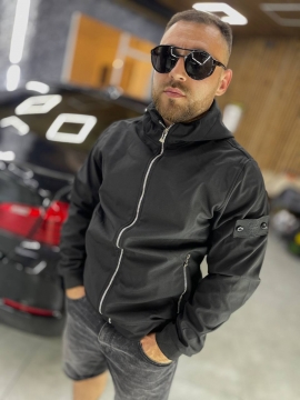 Черная брендовая мужская ветровка Stone island К-1078