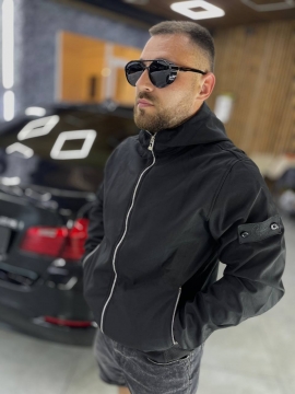Черная брендовая мужская ветровка Stone island К-1078