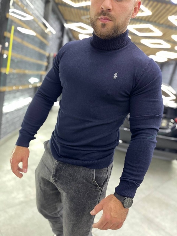 Темно синий брендовый мужской гольф Polo Ralph Lauren Т-939