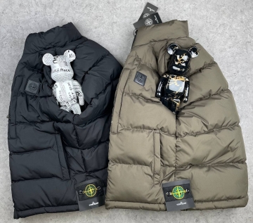 Черная мужская брендовая жилетка Stone Island К-1112