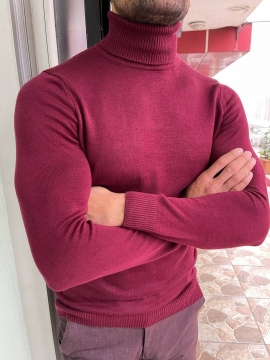 Бордовый мужской гольф Т-954