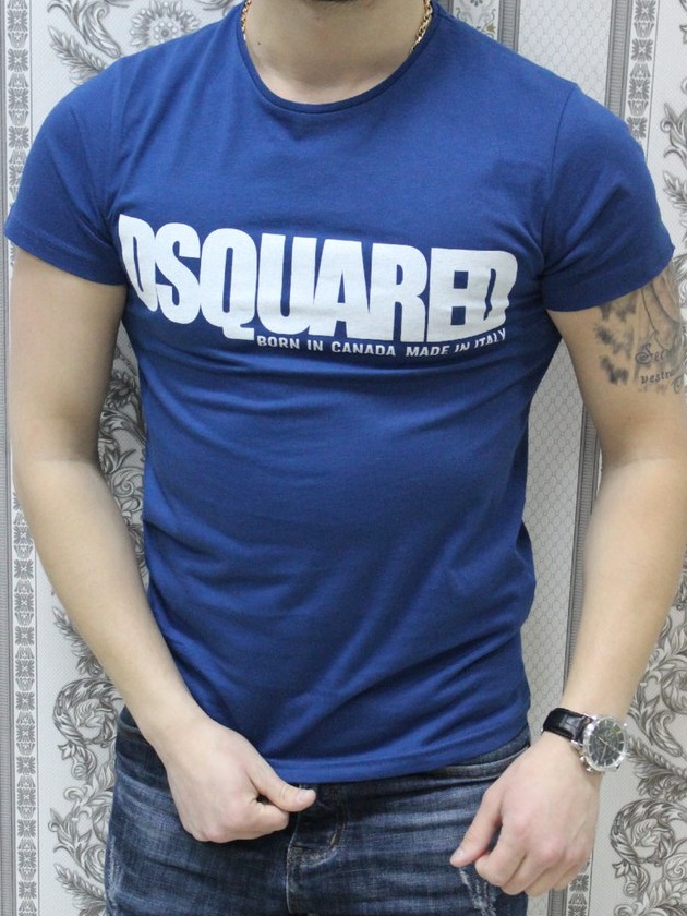 Синяя Футболка Dsquared Ф-216