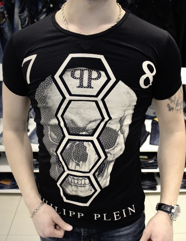 Черная Мужская Футболка Philipp Plein Ф-217