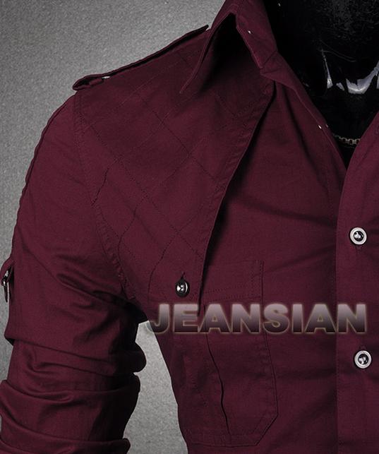 Мужская Бордовая Рубашка P-90