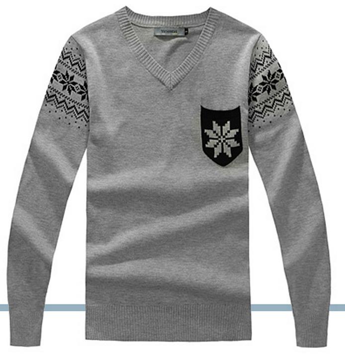 Серый Мужской Свитер S-56