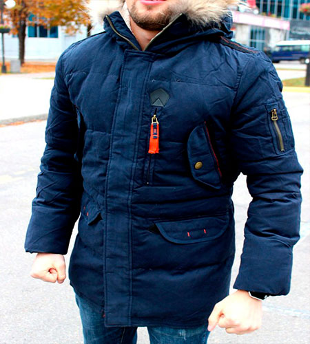 Мужской Синий Пуховик Dsquared Z-1349